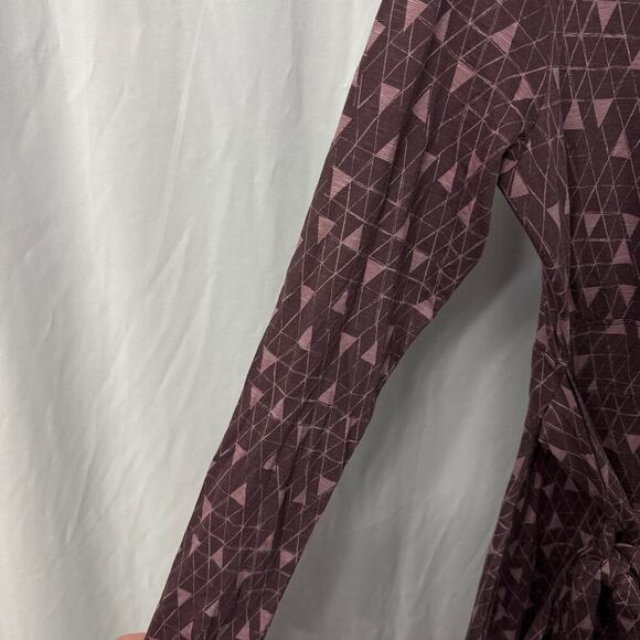 Toad&Co Dress Womens Small Cue Wrap Long Sleeve Purple Geometric V Neck - Picture 7 of 9